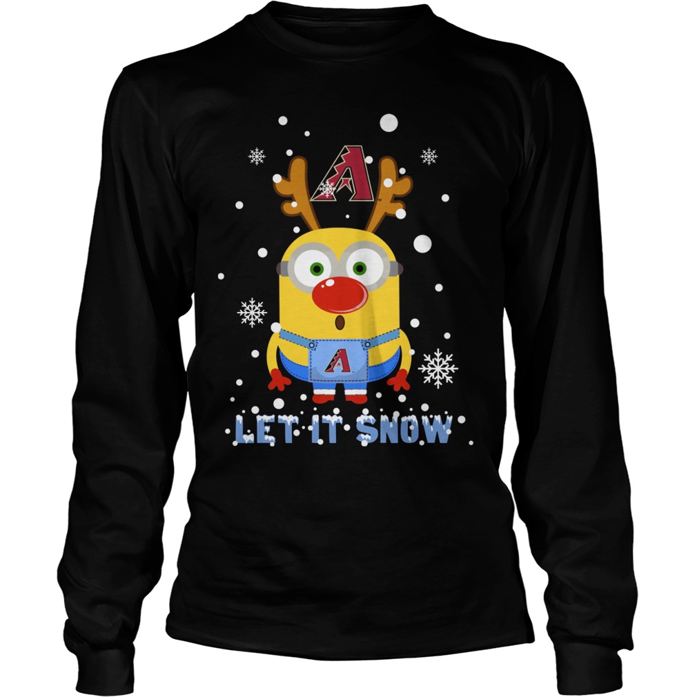 Minion Arizona Diamondbacks Ugly Christmas Sweater Let It Snow Unisex Longsleeve Tee