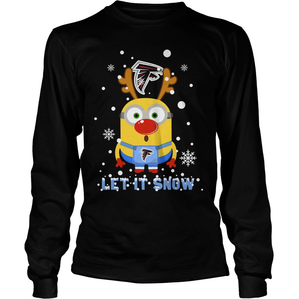Minion Atlanta Falcons Ugly Christmas Sweater Let It Snow Unisex Longsleeve Tee