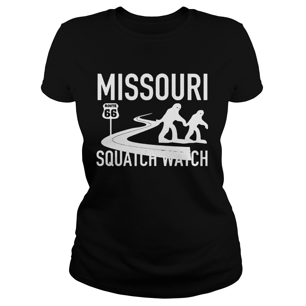 Missouri Route 66 Squatch Watch Crewneck Shirt Hoodie Sweater Longsleeve Ladies Tee