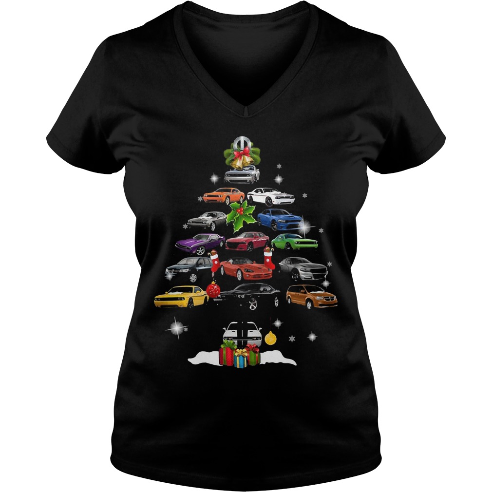 Mopar Car Christmas Tree Vneck