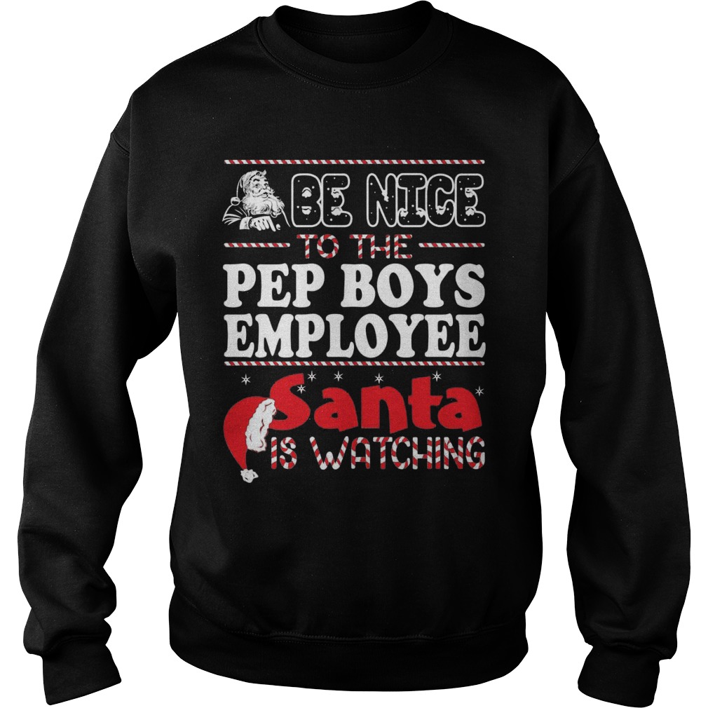 Nice Pep Boys Employee Santa Watching Sweater