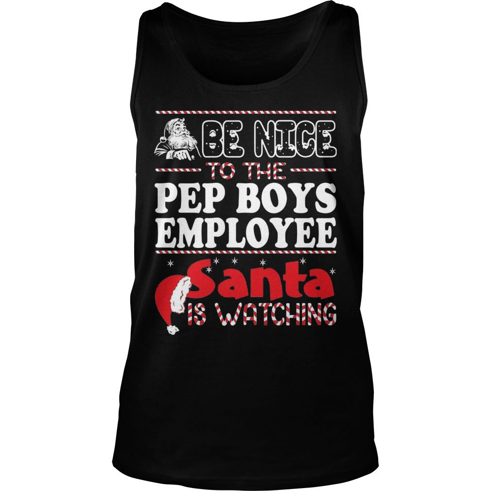 Nice Pep Boys Employee Santa Watching Tanktop