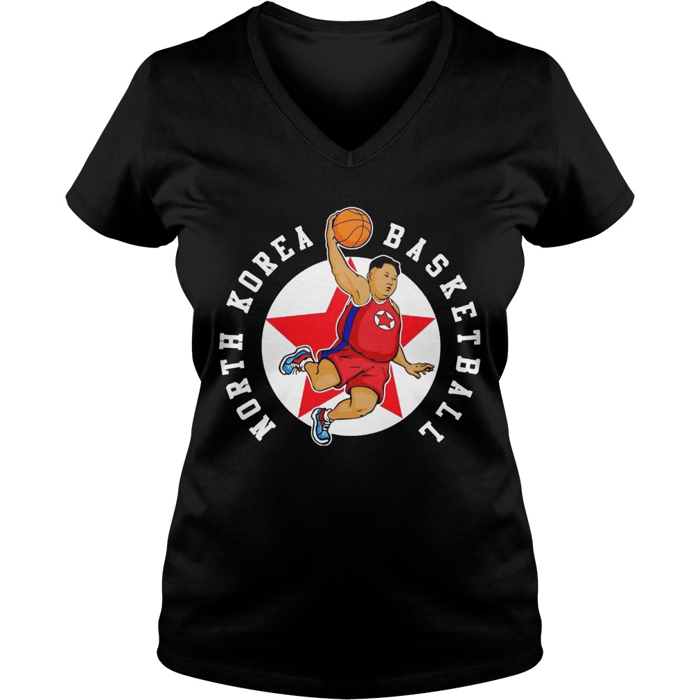 North Korea Basketball Rocket Man Kim Jong Un V Neck