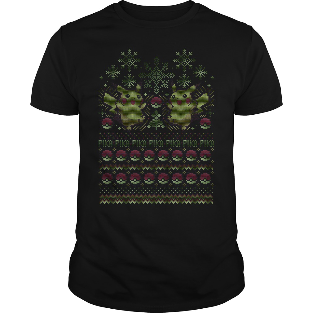 Pikachu Pokemon Ugly Christmas Guys Tee