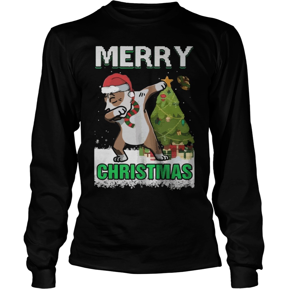 Pitpull Dabbing Claus Merry Ugly Christmas Unisex Longsleeve Tee