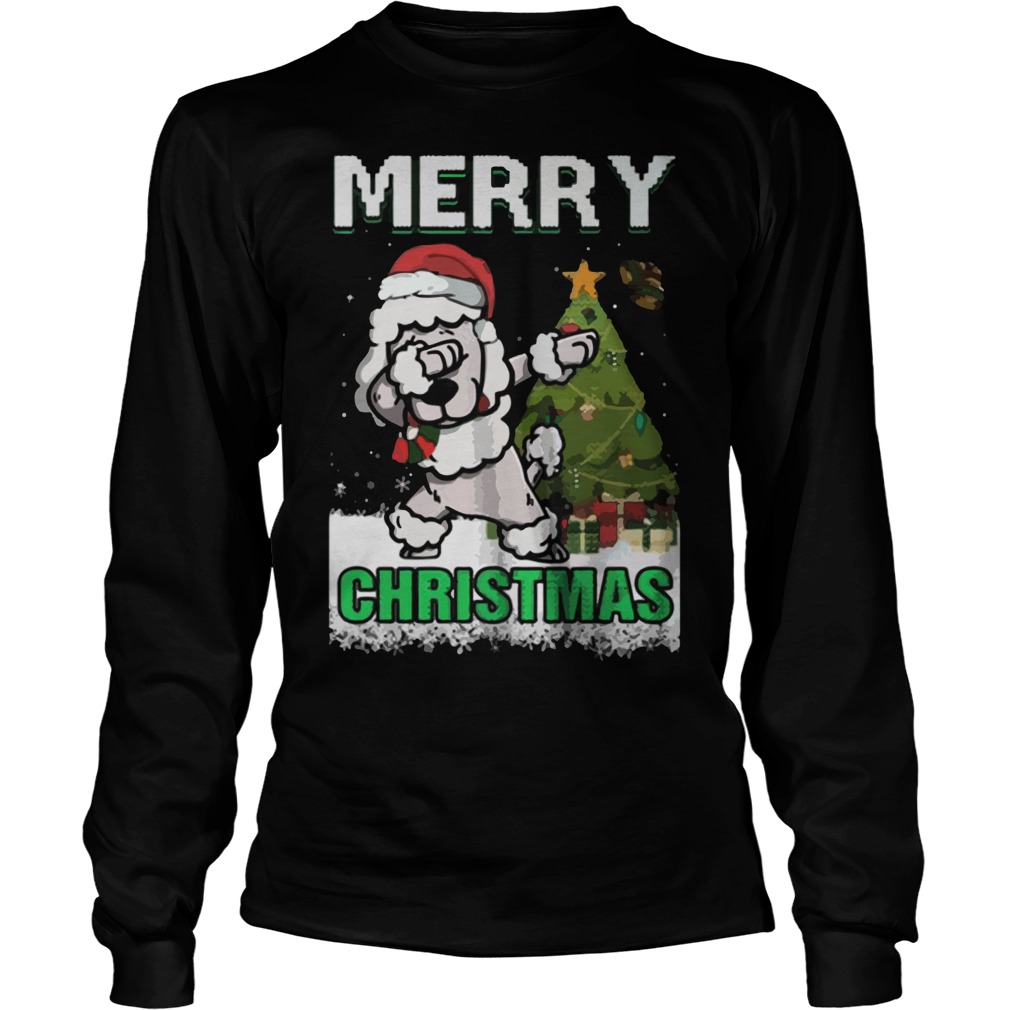 Poodle Claus Dabbing Merry Ugly Christmas Unisex Longsleeve