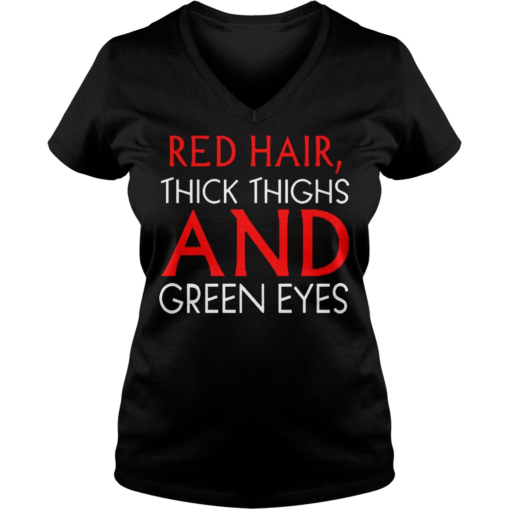 Red Hair Thick Thighs Green Eyes V Neck