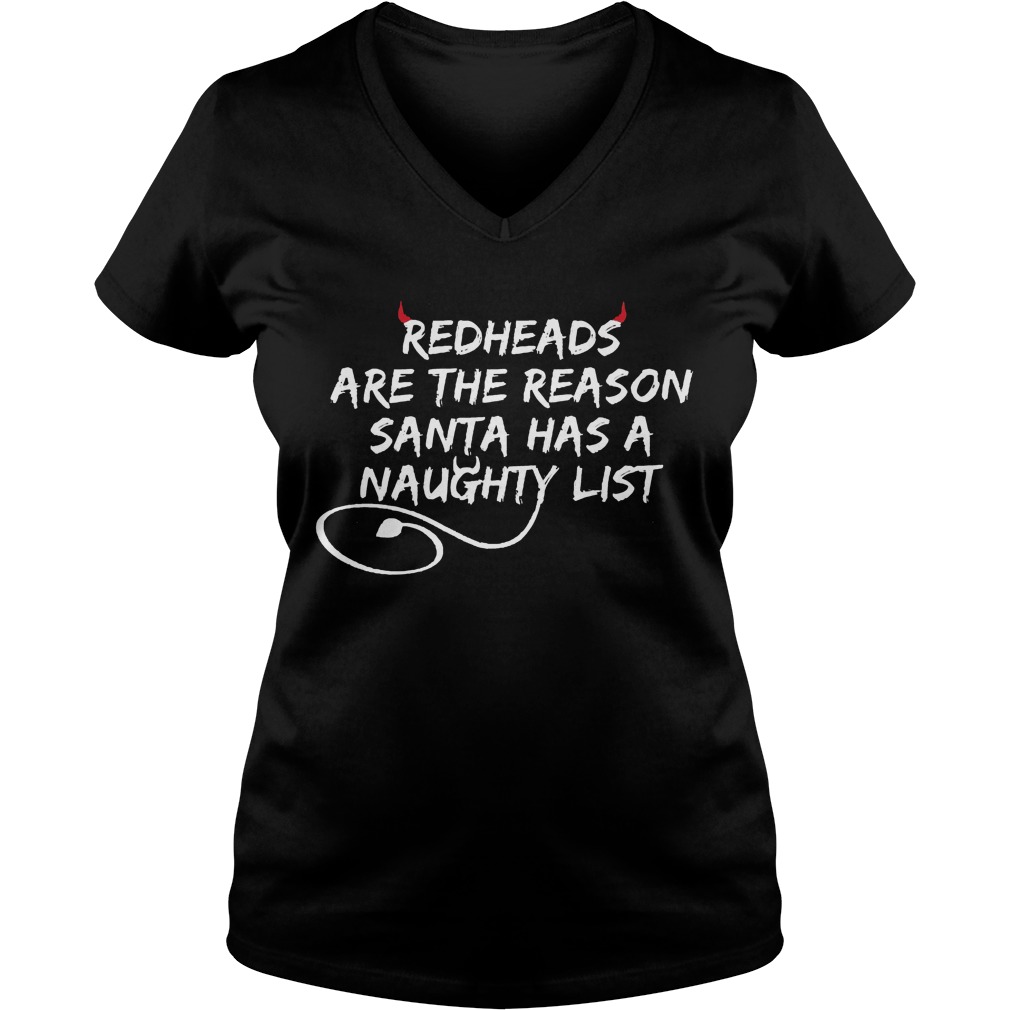 Redheads Reason Santa Naughty List Ladies V Neck