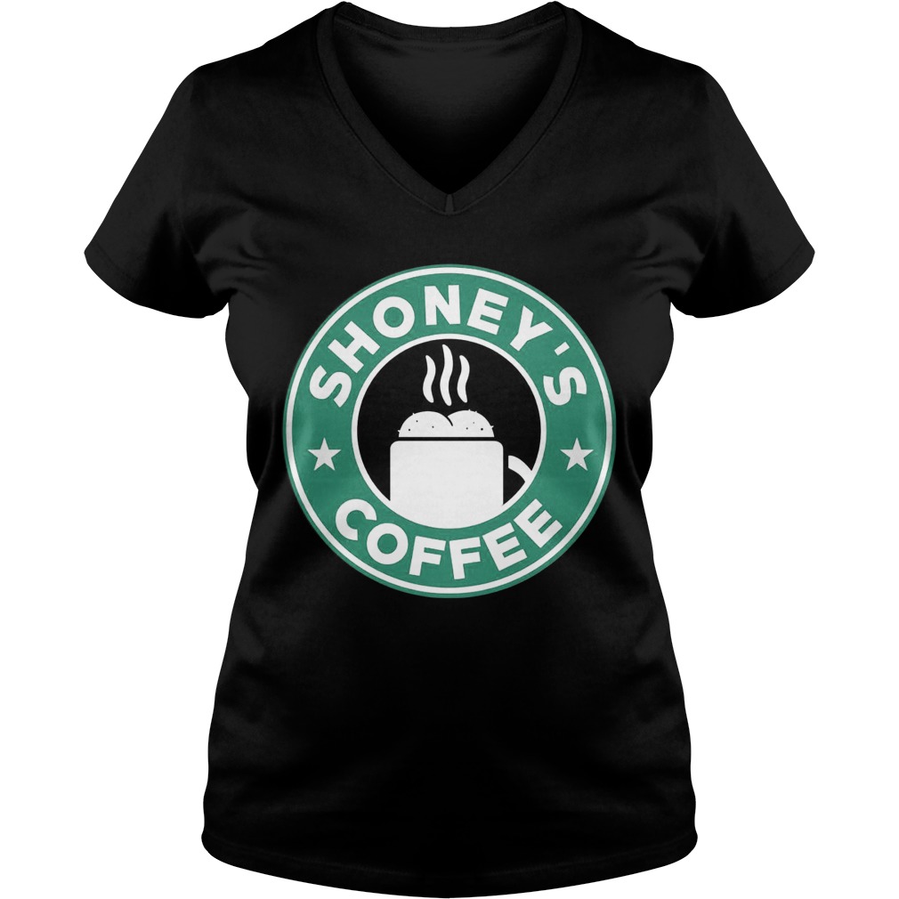 Rick And Morty Shoneys Coffee Ladies V Neck