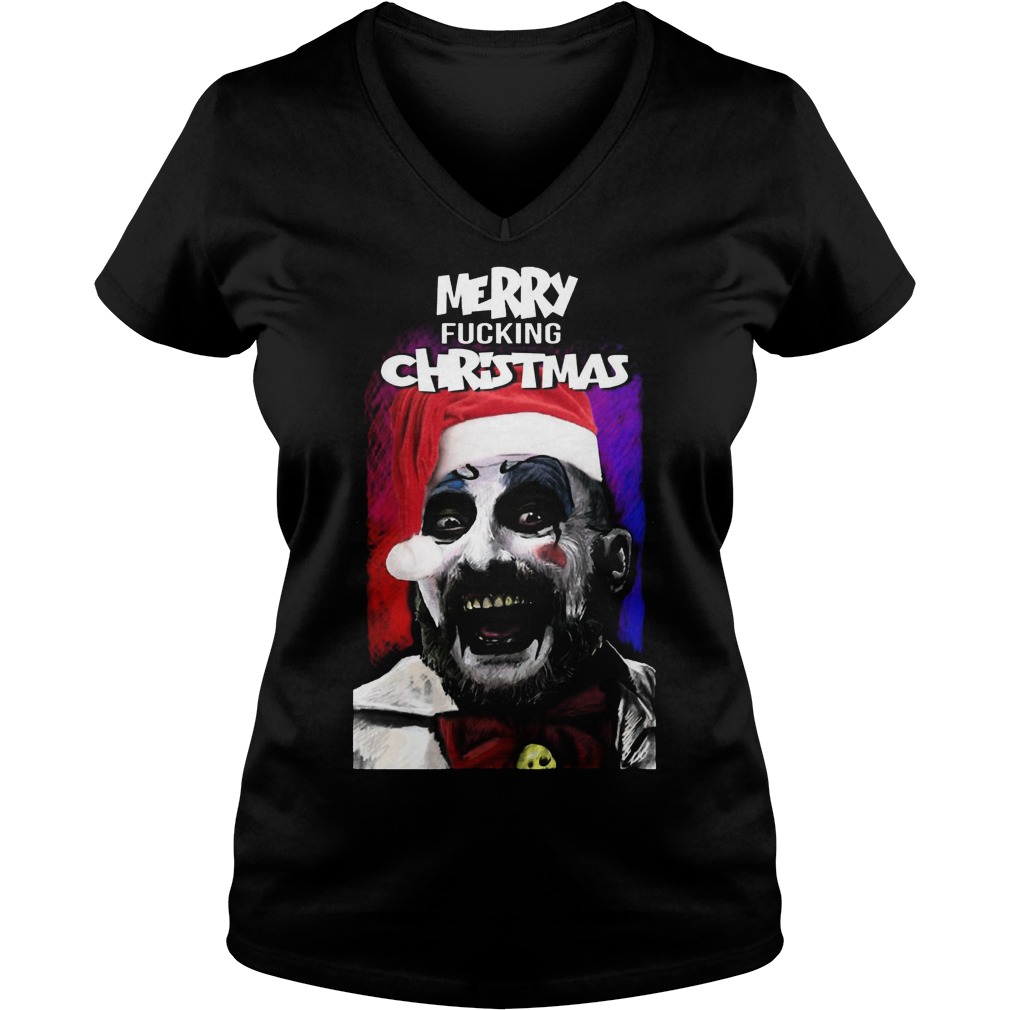 Rob Zombie Merry Fucking Christmas Gildan Ladies V Neck