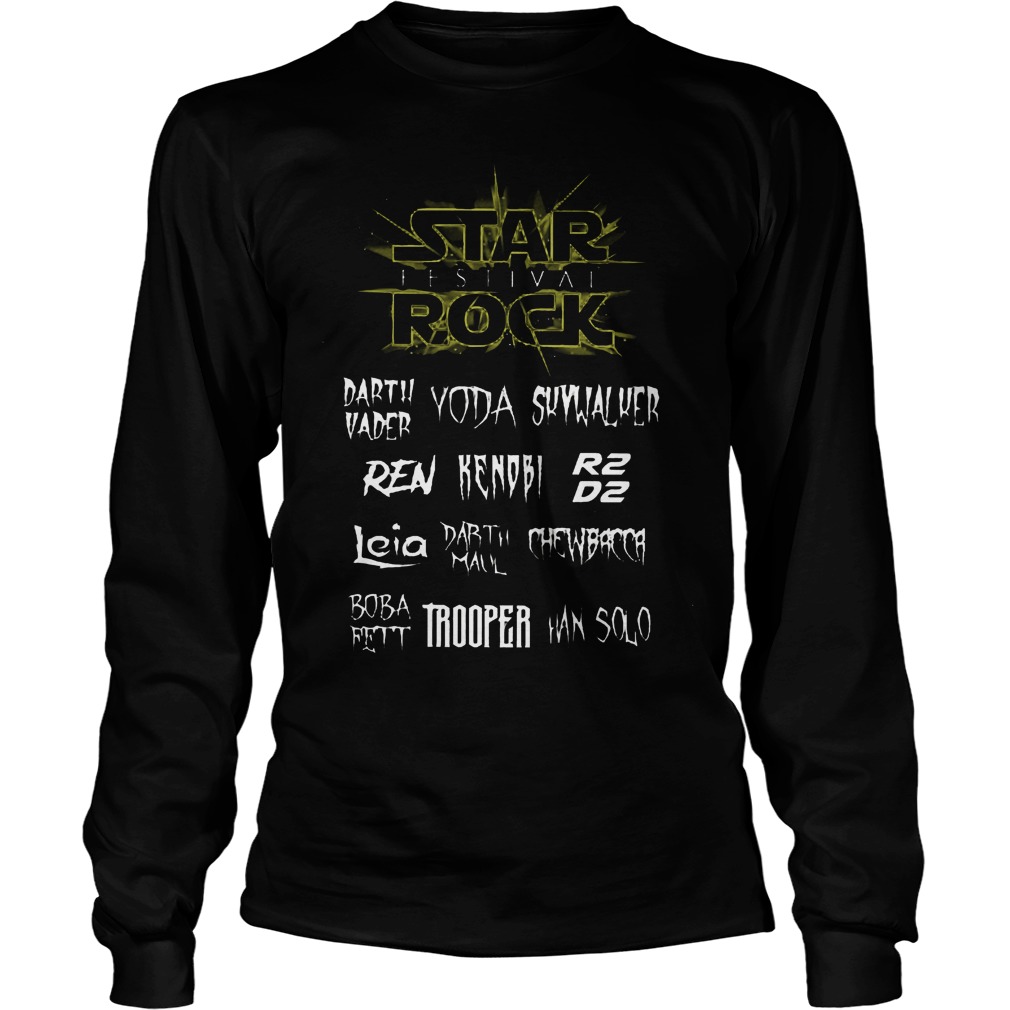 Rockstar Festival Darth Yoda Skywalker Ren Kendbi Leia Trooper Boba Fett Longsleeve Tee