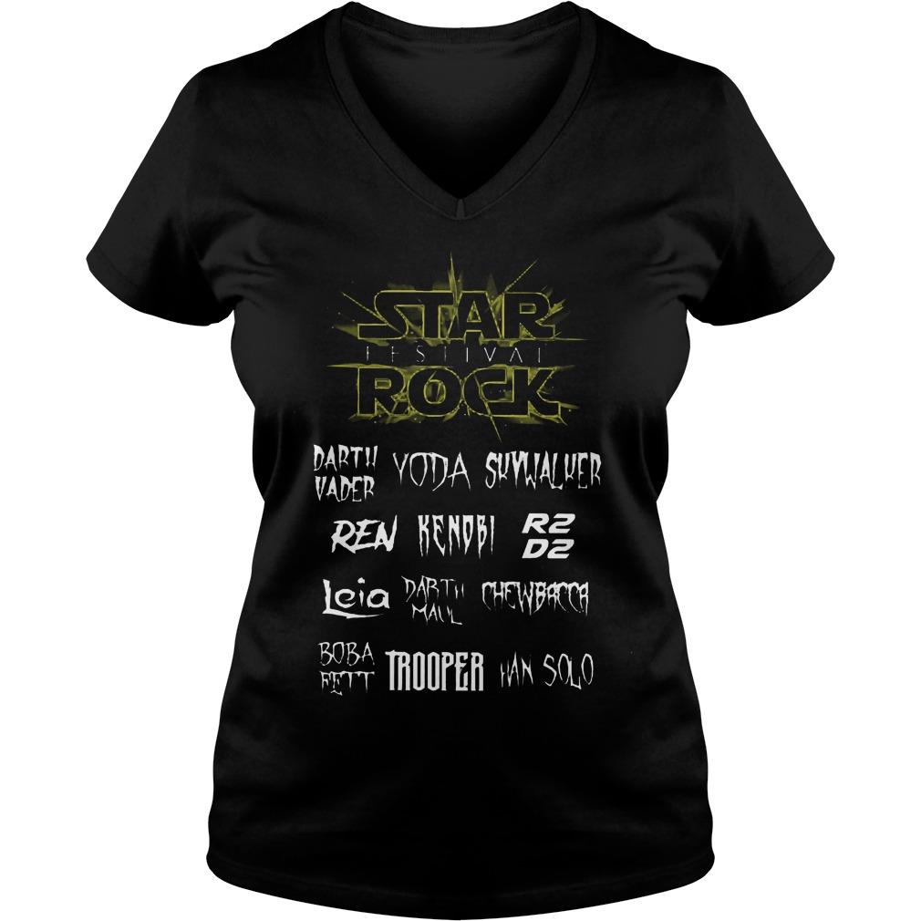 Rockstar Festival Darth Yoda Skywalker Ren Kendbi Leia Trooper Boba Fett V Neck