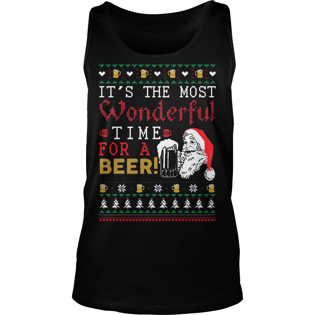 Santa Its The Most Wonderful Time For A Beer Sweater Unisex Tank Top