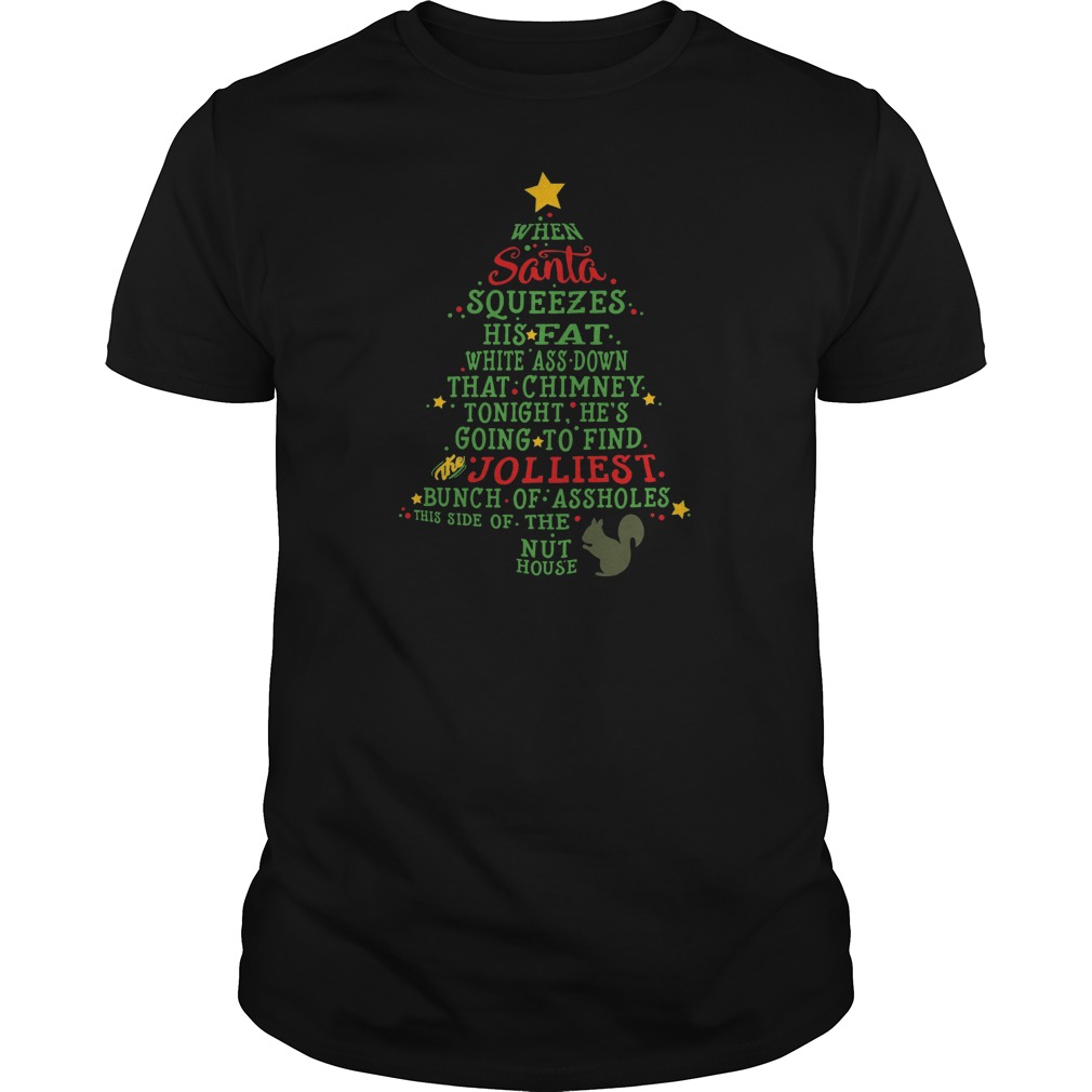 Santa Jolliest Bunch Of A Holes Ugly Christmas Tree Guys Tee
