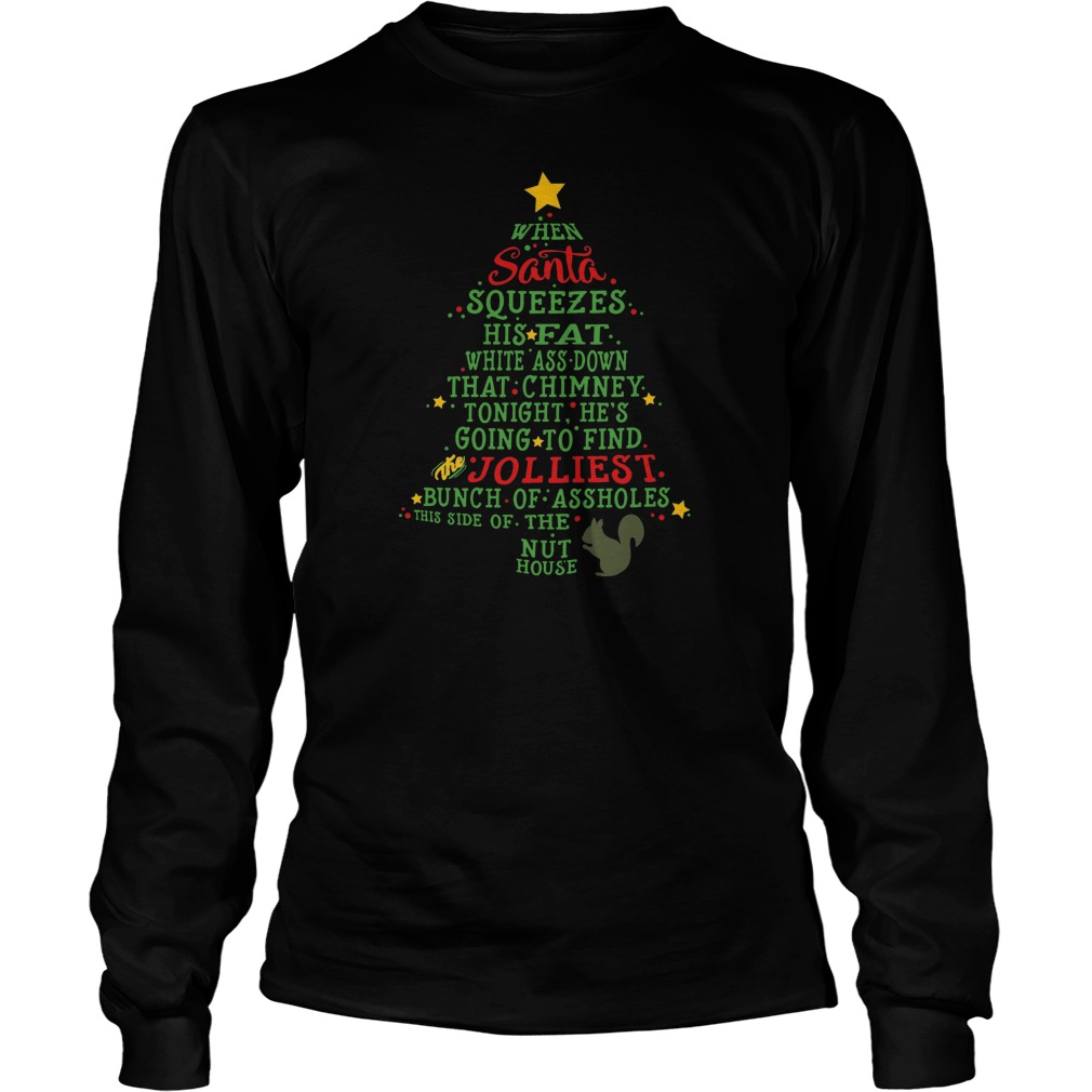 Santa Jolliest Bunch Of A Holes Ugly Christmas Tree Unisex Longsleeve Tee