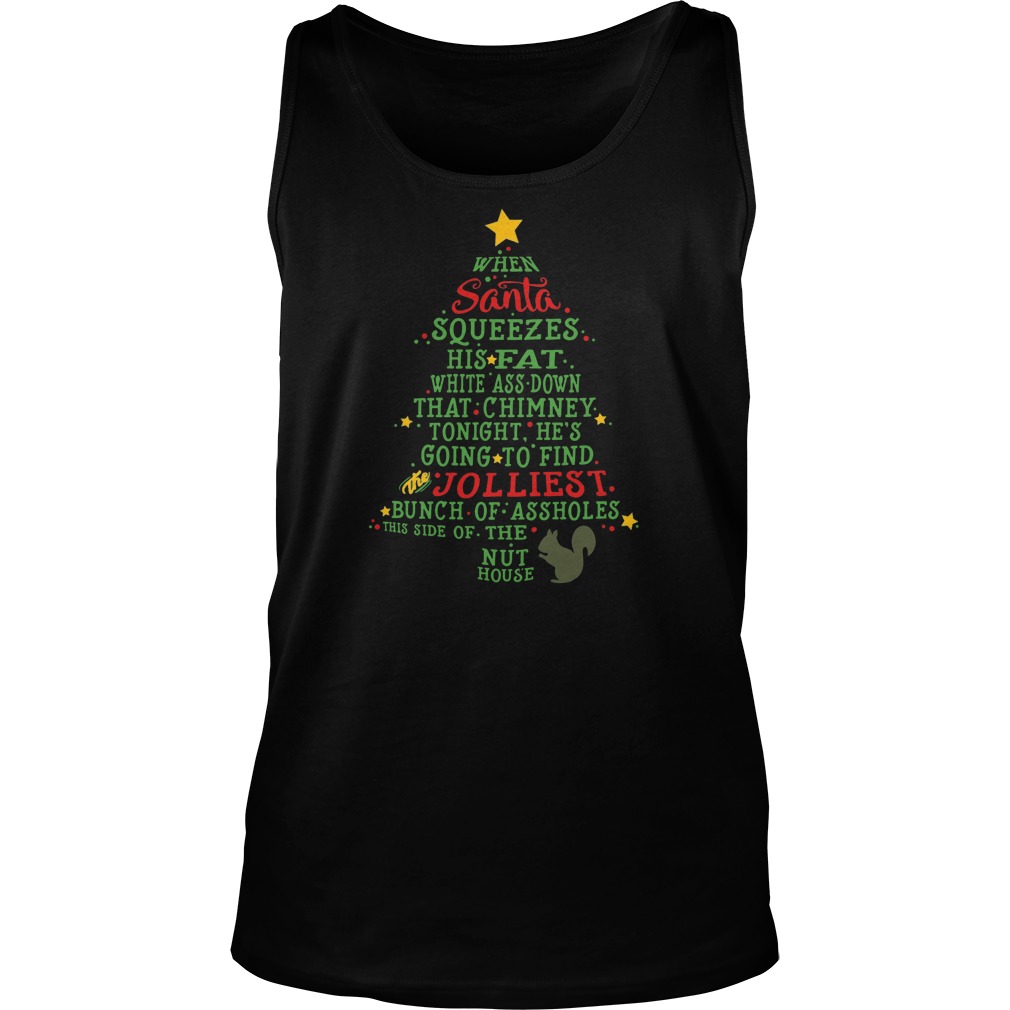 Santa Jolliest Bunch Of A Holes Ugly Christmas Tree Unisex Tank Top