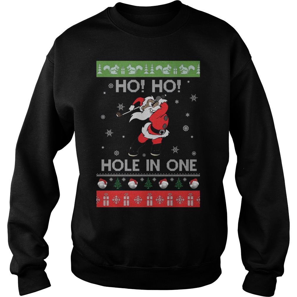 Santa Play Golf Ho Ho Hole One Christmas Sweatshirt