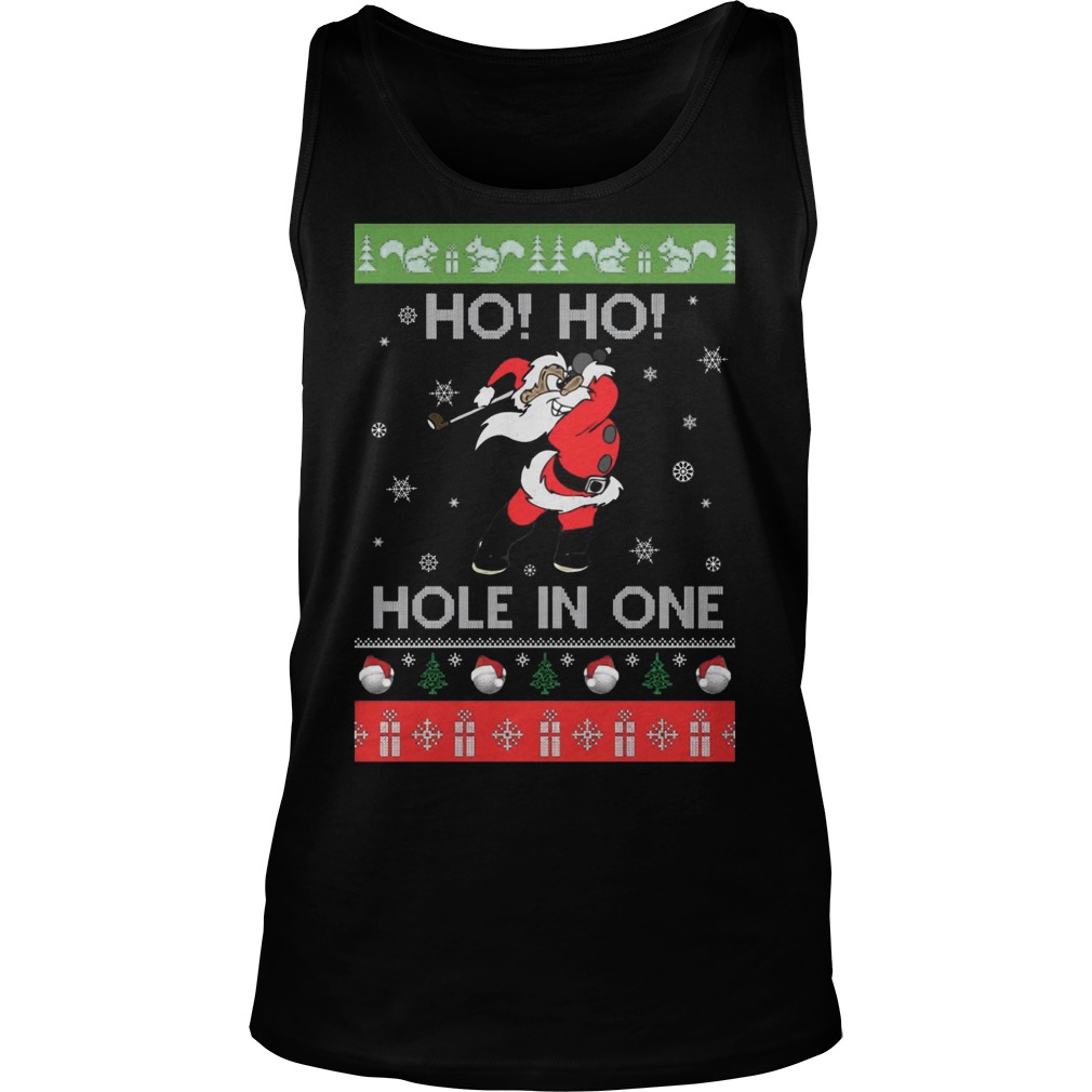 Santa Play Golf Ho Ho Hole One Christmas Tanktop