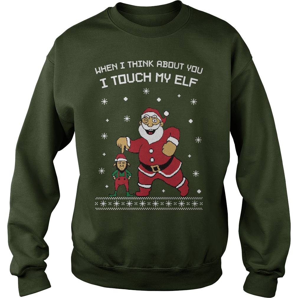Santa Think Touch Elf Ugly Sweater