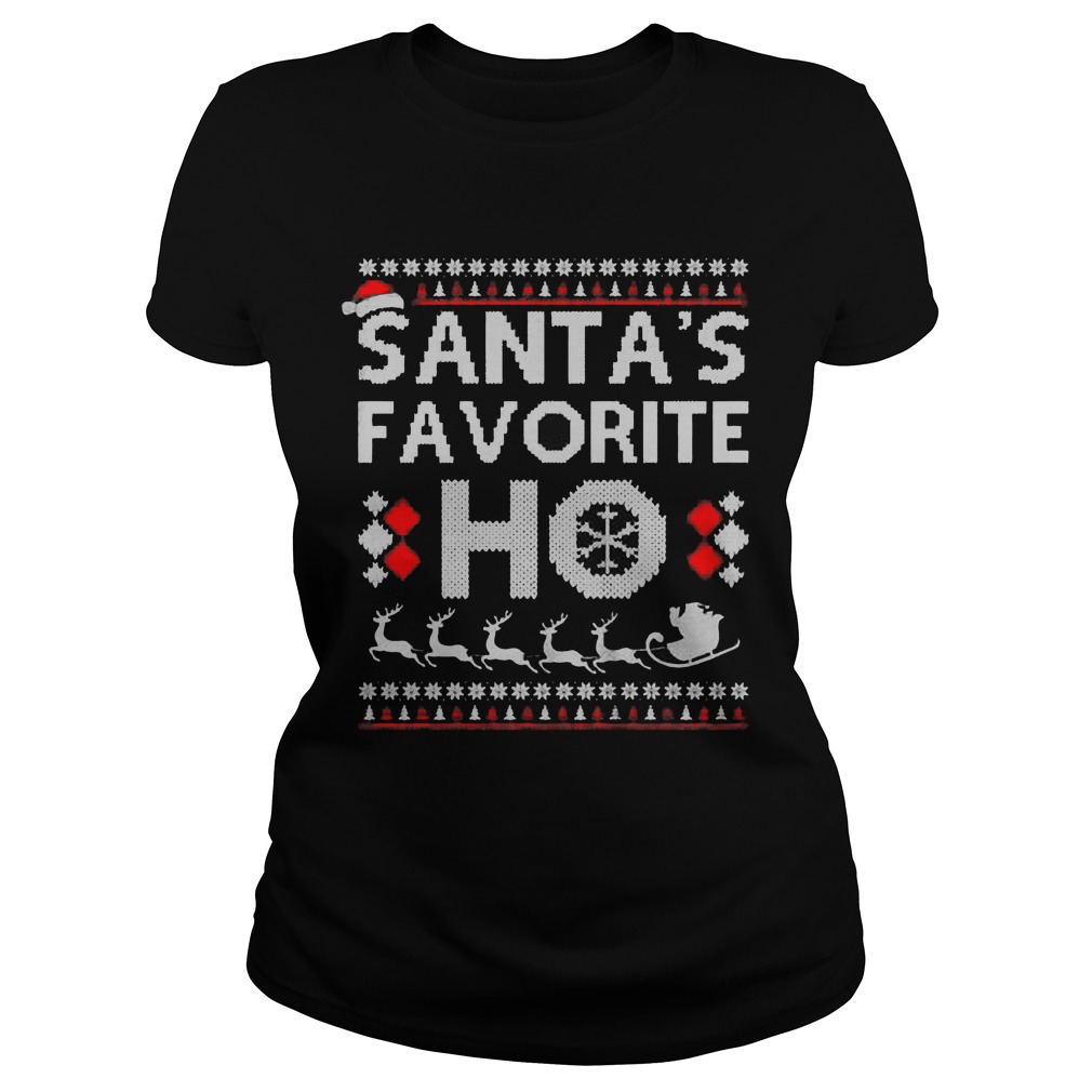 Santas Favorite Ho Christmas Ladies Tee