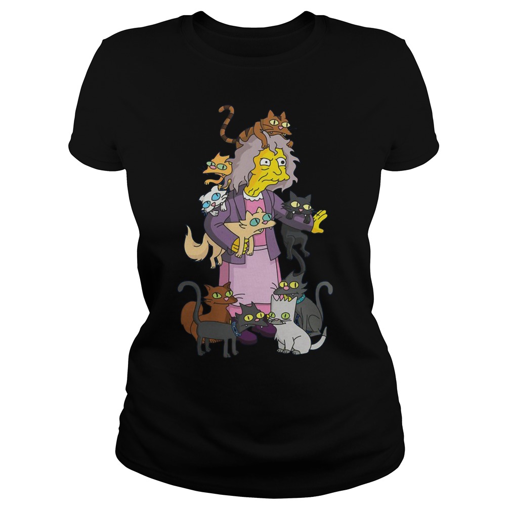 Simpsons Crazy Cat Lady Ladies Tee