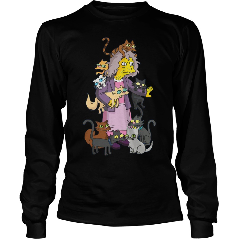 Simpsons Crazy Cat Lady Unisex Longsleeve Tee