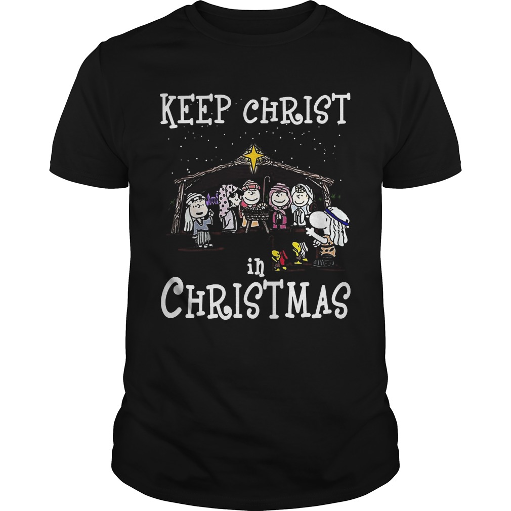 Snoopy Keep Christ Ugly Christmas Guys Tee