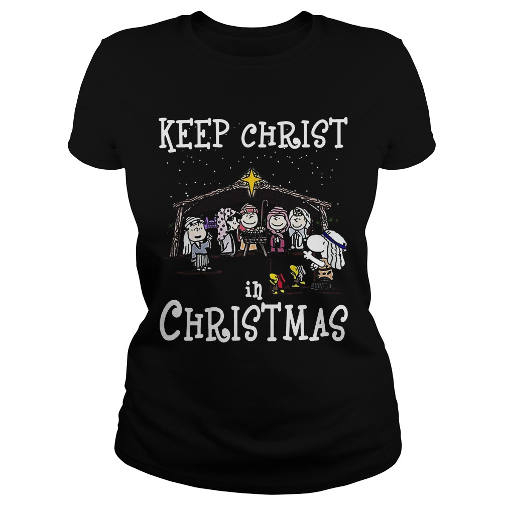 Snoopy Keep Christ Ugly Christmas Ladies Tê
