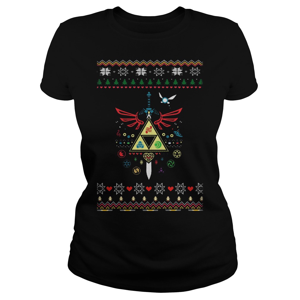 Song Christmas Time Legend Zelda Ugly Christmas Ladies Tee
