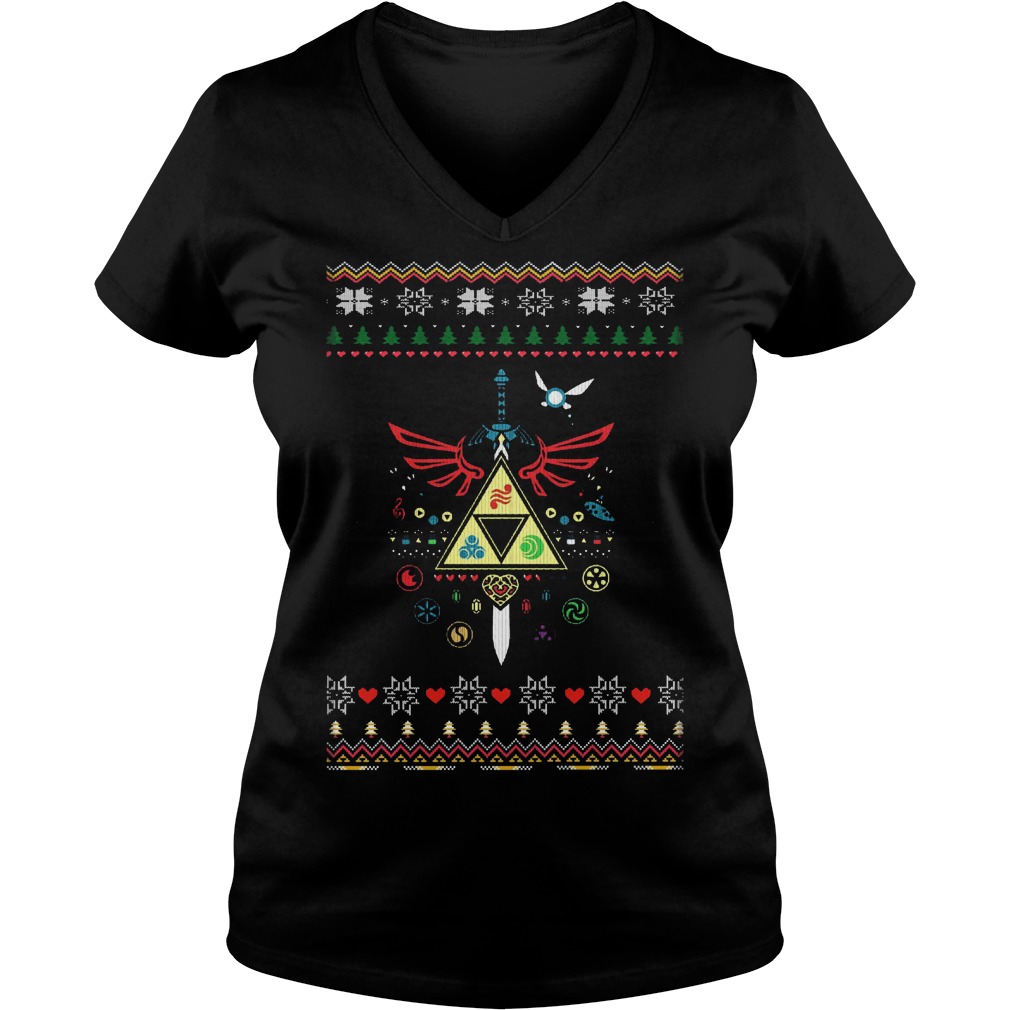 Song Christmas Time Legend Zelda Ugly Christmas V Neck
