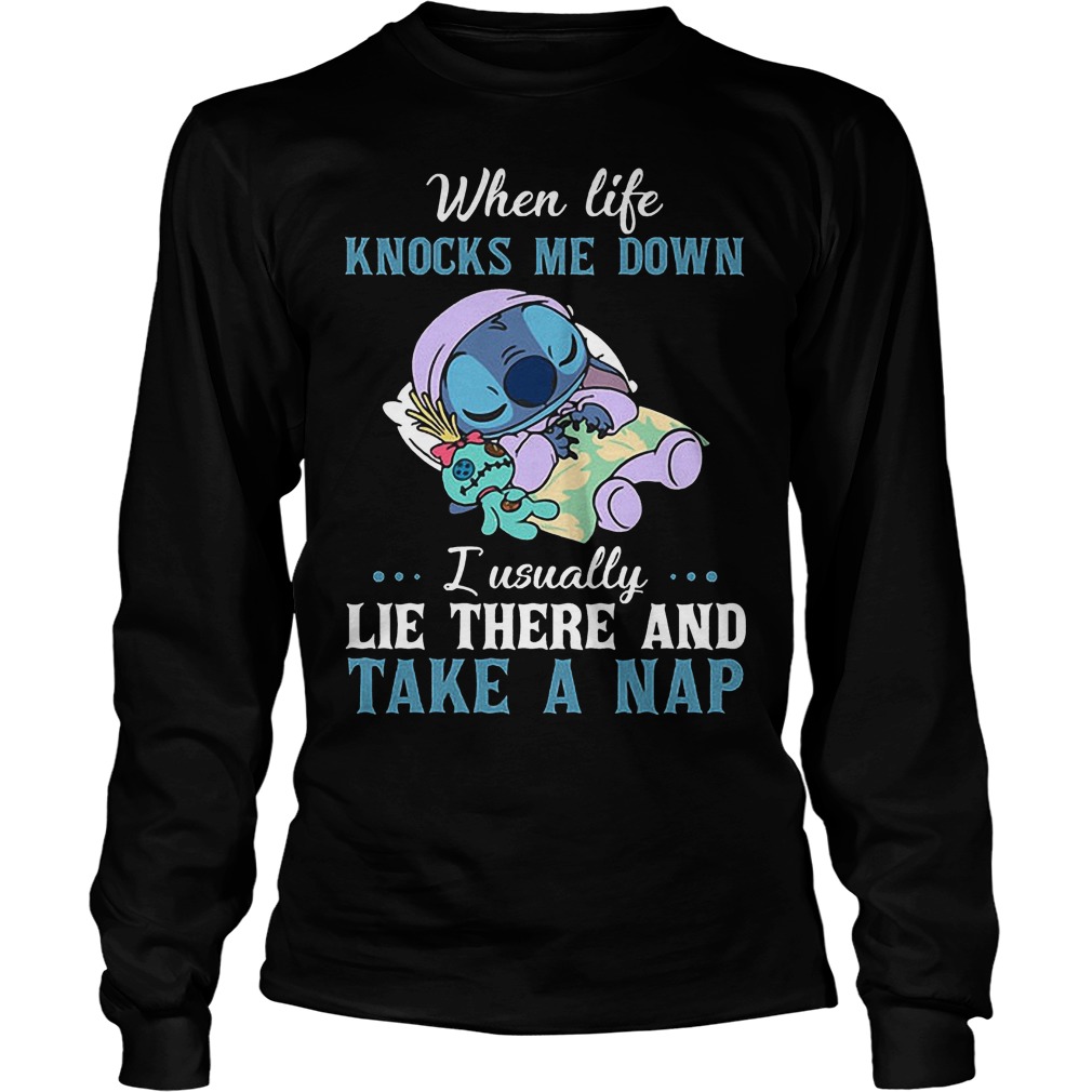 Stitch Life Knocks Ussually Lie Take Nap Longsleeve