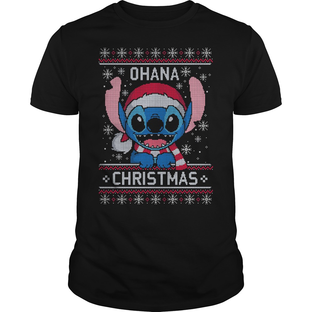 Stitch Ohana Ugly Christmas Guys Tee