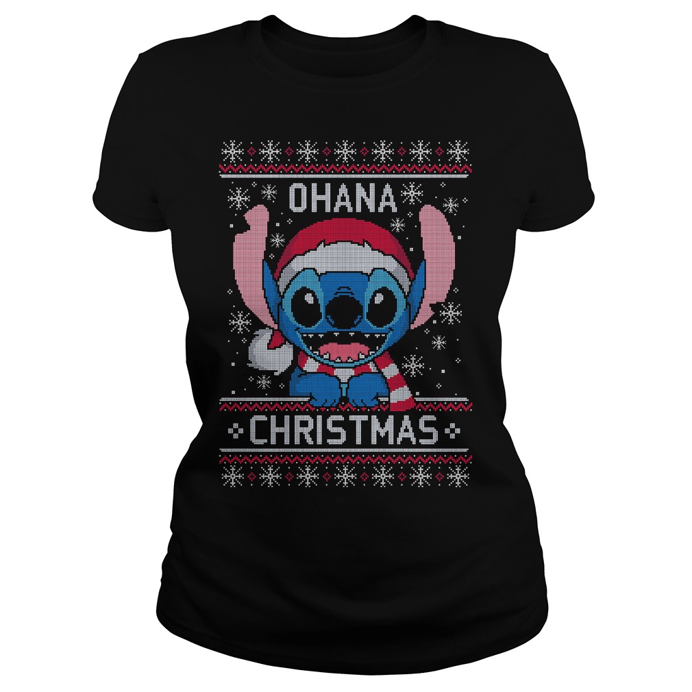 Stitch Ohana Ugly Christmas Ladies Tee