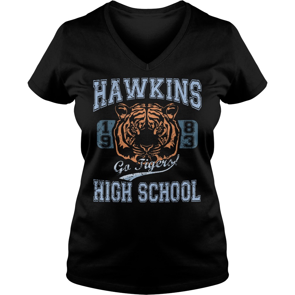 Stranger Things Go Tigers Hawkins High School Vneck