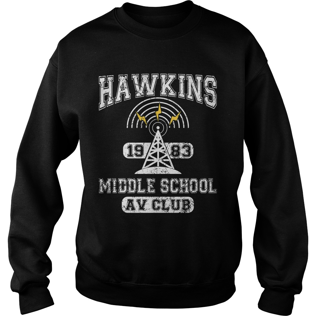 Stranger Things Middle School Hawkins Av Club Sweat Shirt