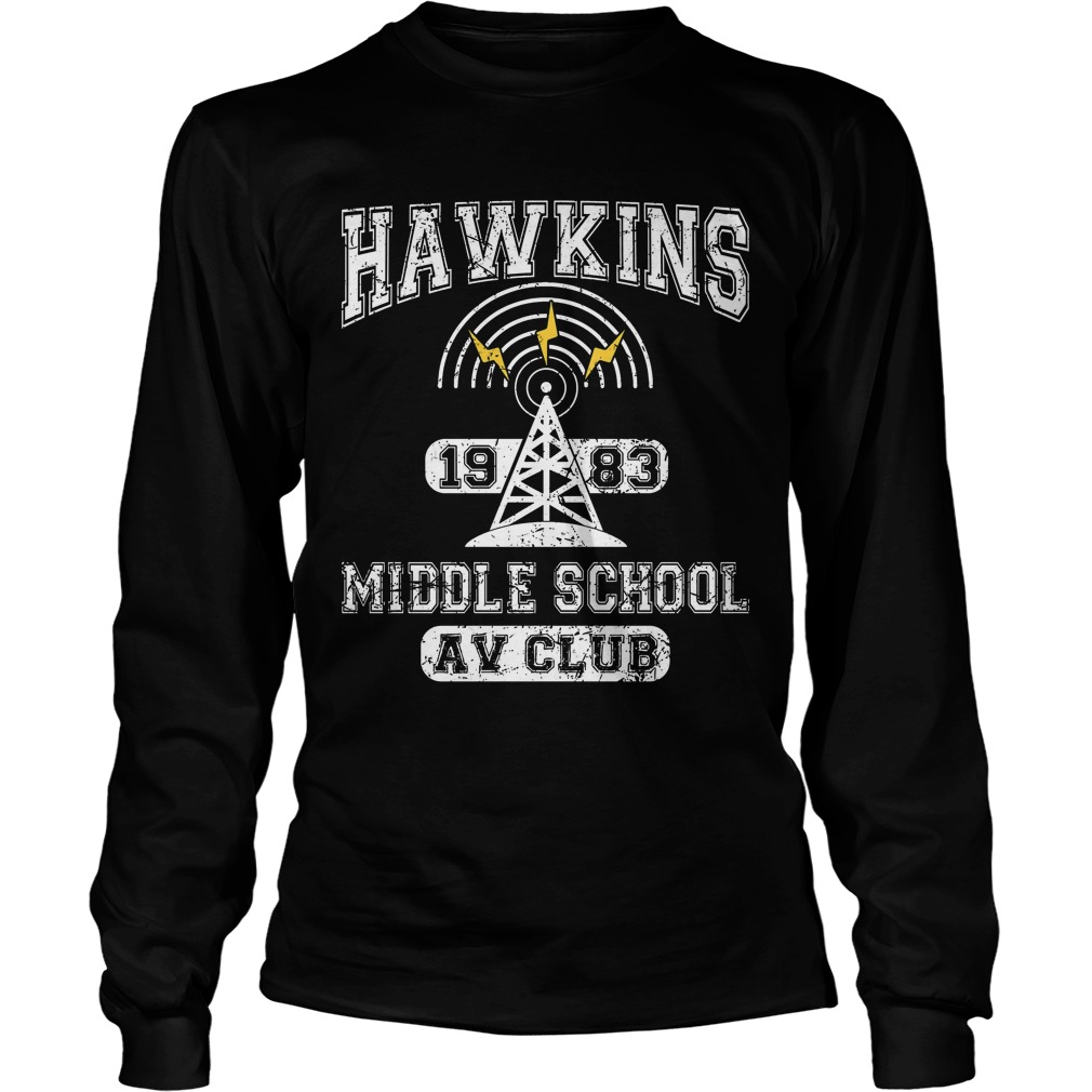 Stranger Things Middle School Hawkins Av Club Unisex Longsleeve Tee