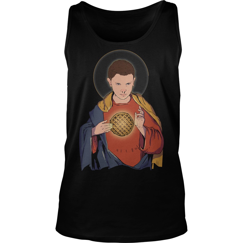 Stranger Things Our Lady 11 The Veneration Of Eggo Waffles And 11 Unisex Tank Top