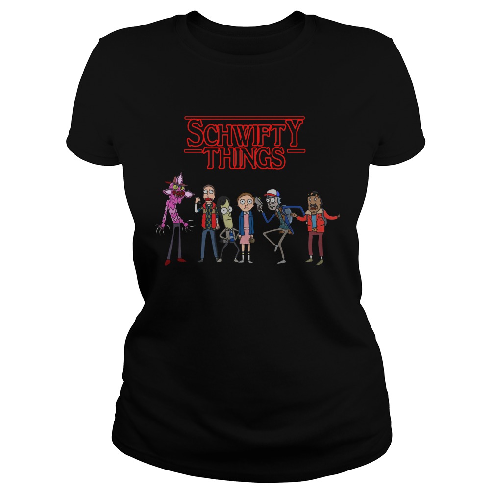 Stranger Things Rick Morty Schwifty Things Ladies Tee