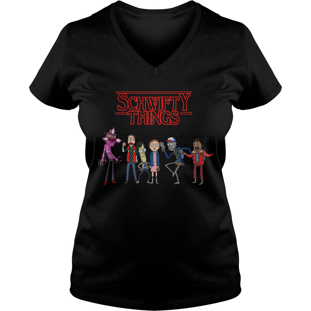 Stranger Things Rick Morty Schwifty Things V Neck