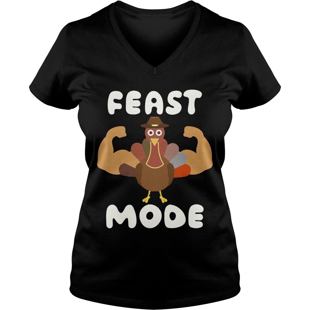 Thanksgiving Holiday Feast Mode Turkey V Neck