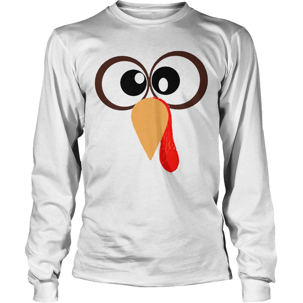 Turkey Face Pilgrim Thanksgiving Longsleeve