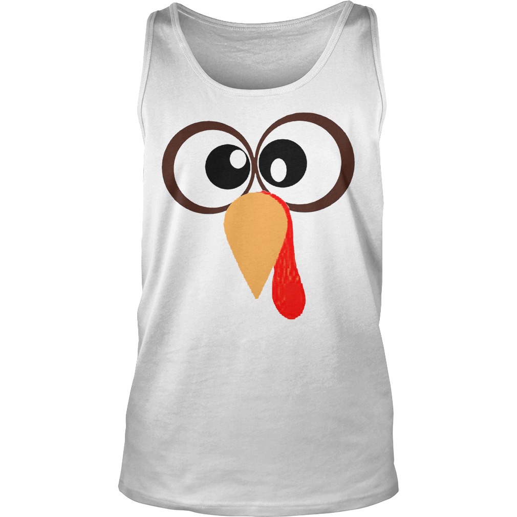 Turkey Face Pilgrim Thanksgiving Tanktop