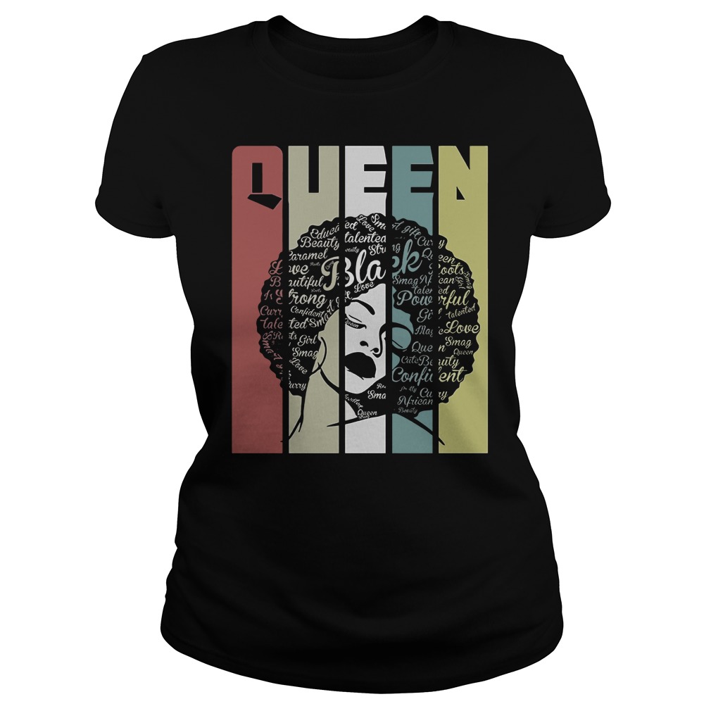 Vintage Retro Strong Black Woman Natural Hair Afro Ladies Tee