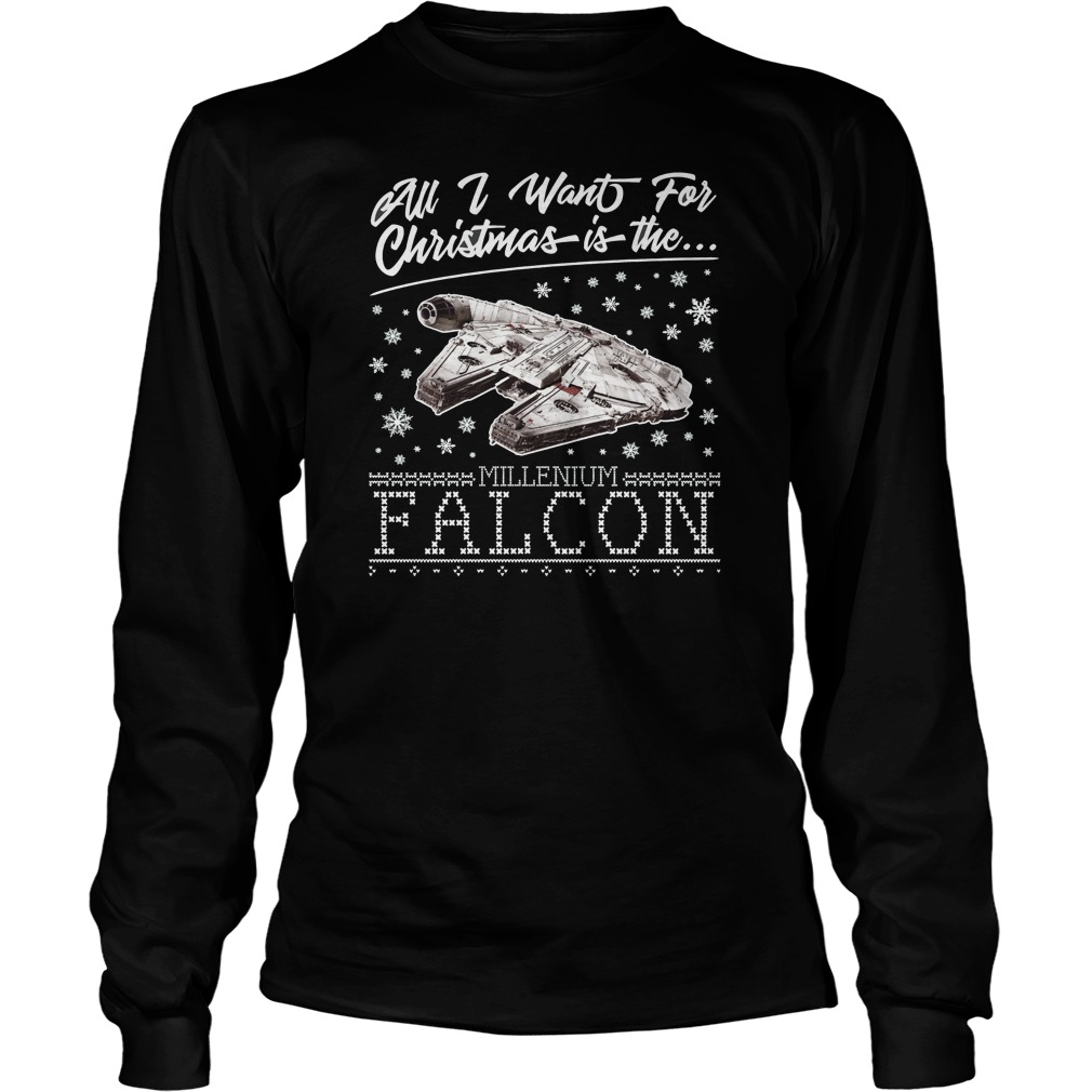 Want Christmas Millennium Falcon Star Wars Sweat Longsleeve Tee
