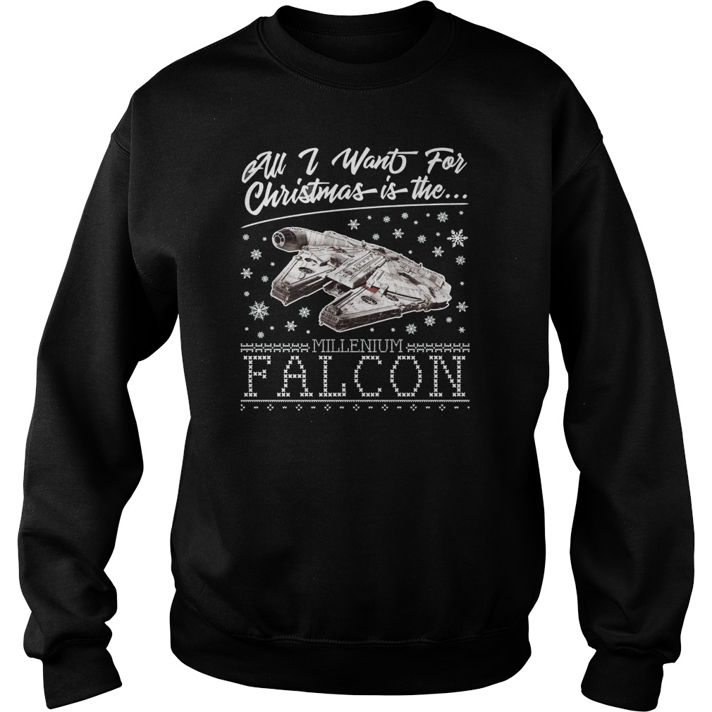 Want Christmas Millennium Falcon Star Wars Sweat Shirt