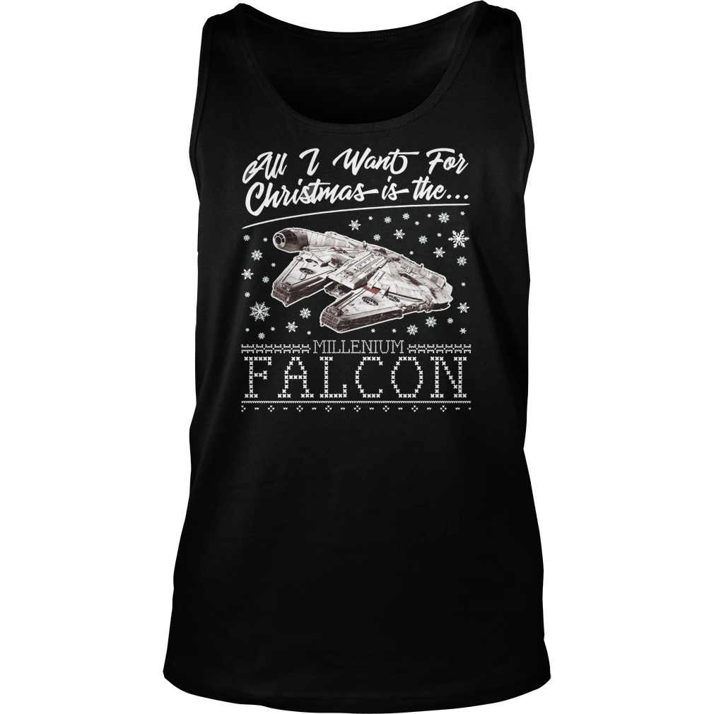 Want Christmas Millennium Falcon Star Wars Sweat Tank Top