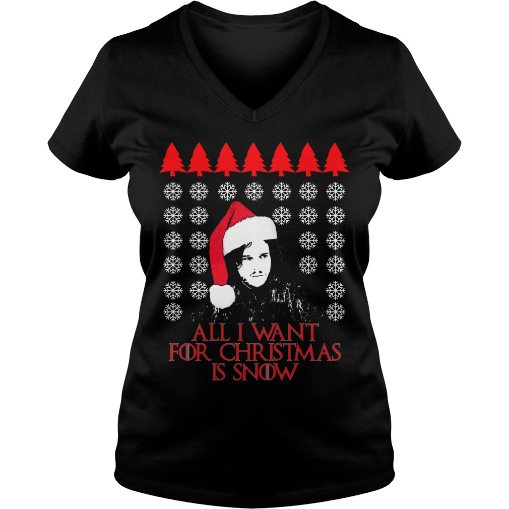 Want Christmas Snow Ugly Christmas Vneck