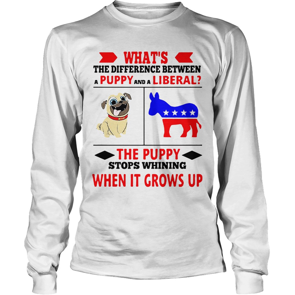 Whats Difference Puppy Liberal Puppy Stops Whining Grows Longsleeve Tee
