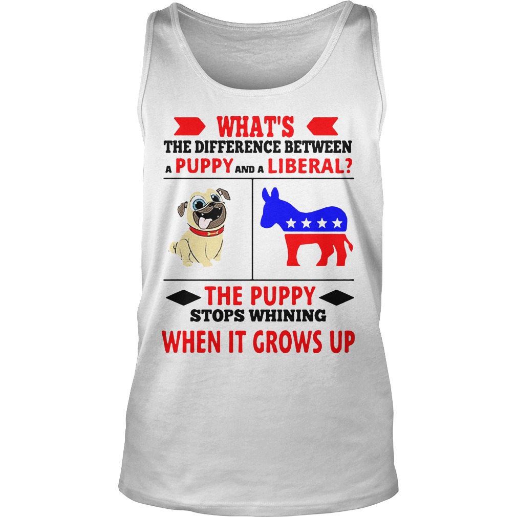 Whats Difference Puppy Liberal Puppy Stops Whining Grows Tank Top