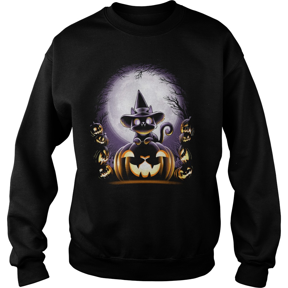 Witch Cat Night Sweat Shirt